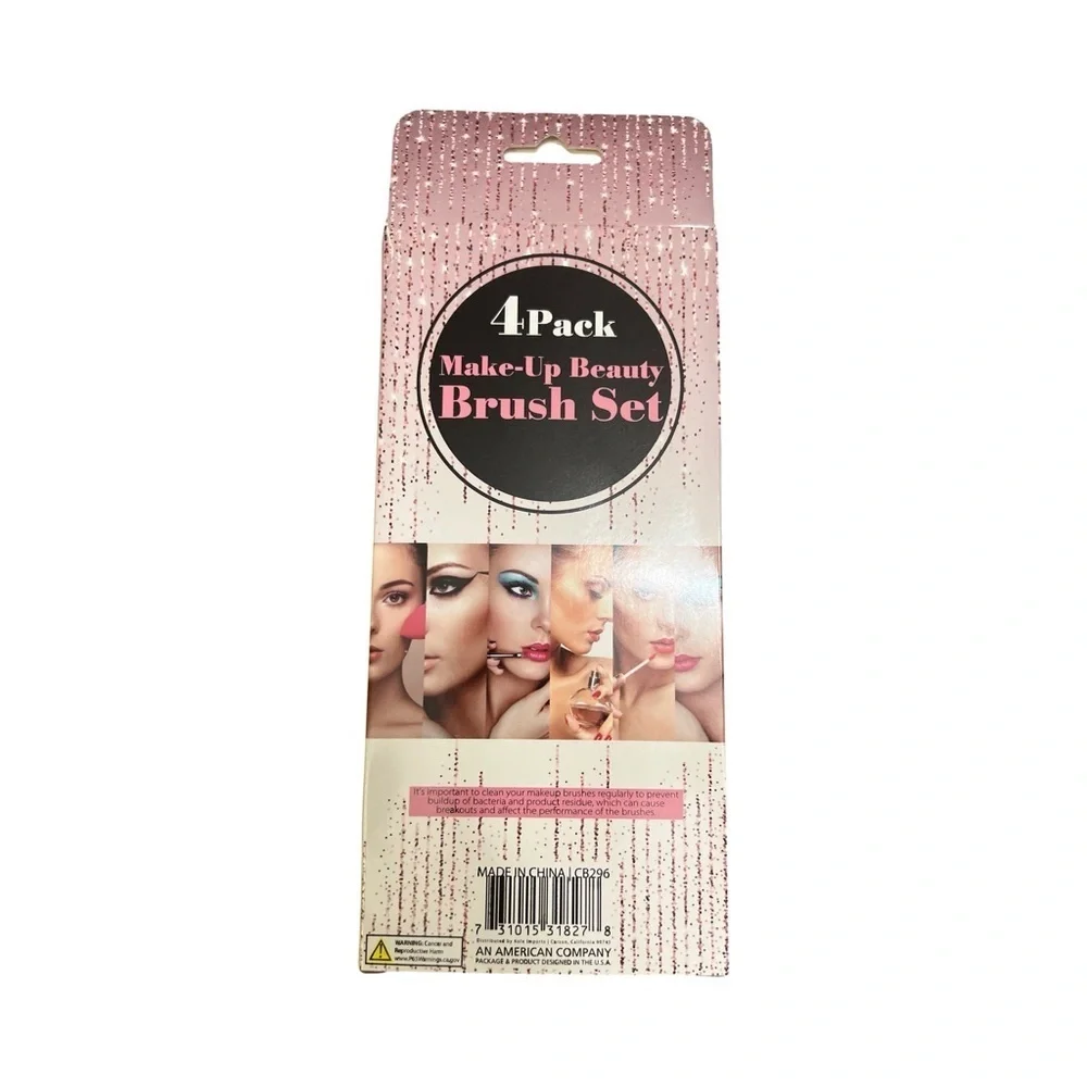 4 Pack Makeup Beauty Brush Set – Nose Contour, Shadow, Blending, and Concealer